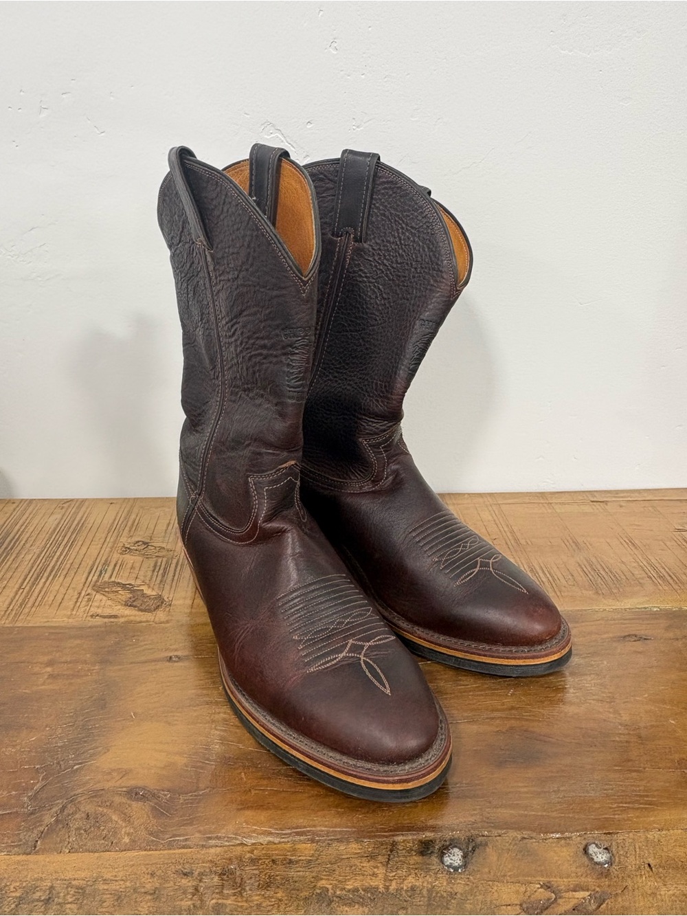 Chippewa USA Dark Brown Leather Western Cowboy Boots